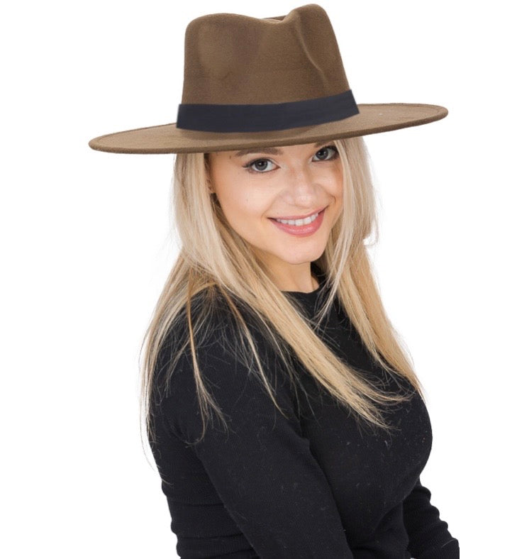 Designer Extra Wide Brim Fedora Hat