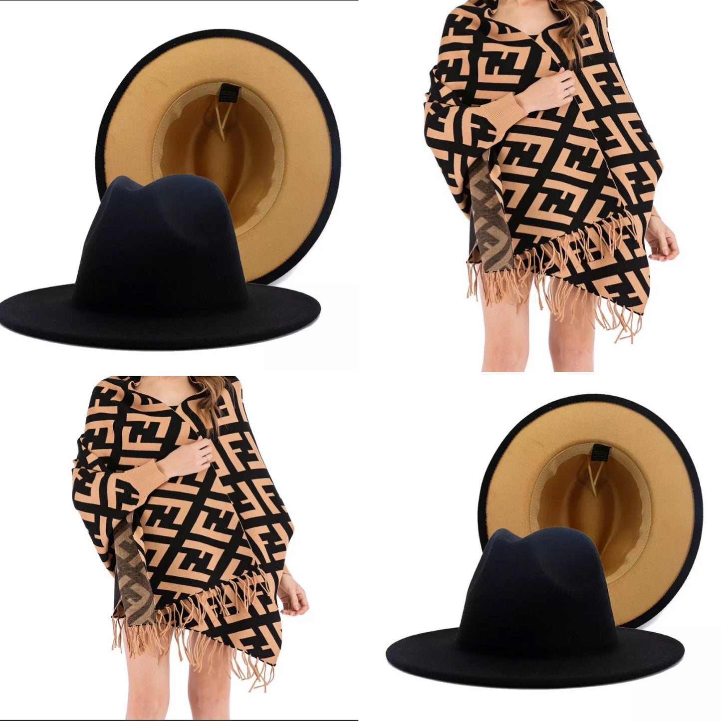 Fedora Black Hat/Tan Bottom
