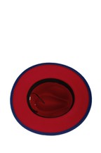 Patchwork Felt Jazz Fedora Royal Blu/Red Bottom