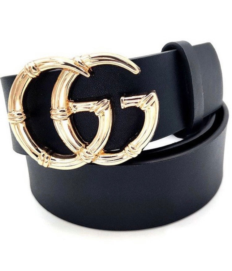 “Bamboo Buckle” Designer Double “G” Belt