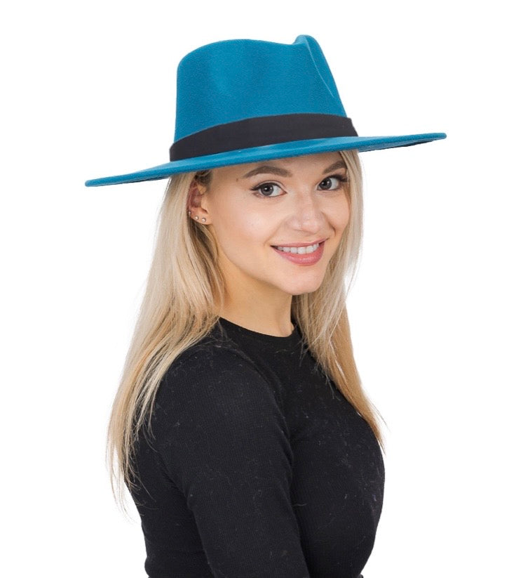 Designer Extra Wide Brim Fedora Hat