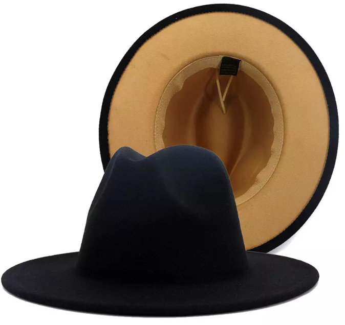 Fedora Black Hat/Tan Bottom