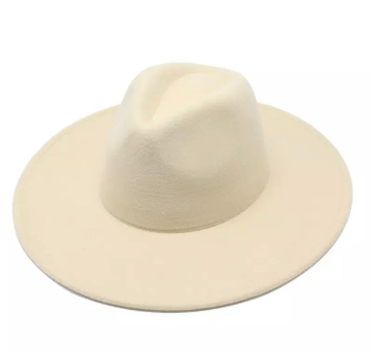Large Brim Jazz Fedora Hats (Solid Colors)
