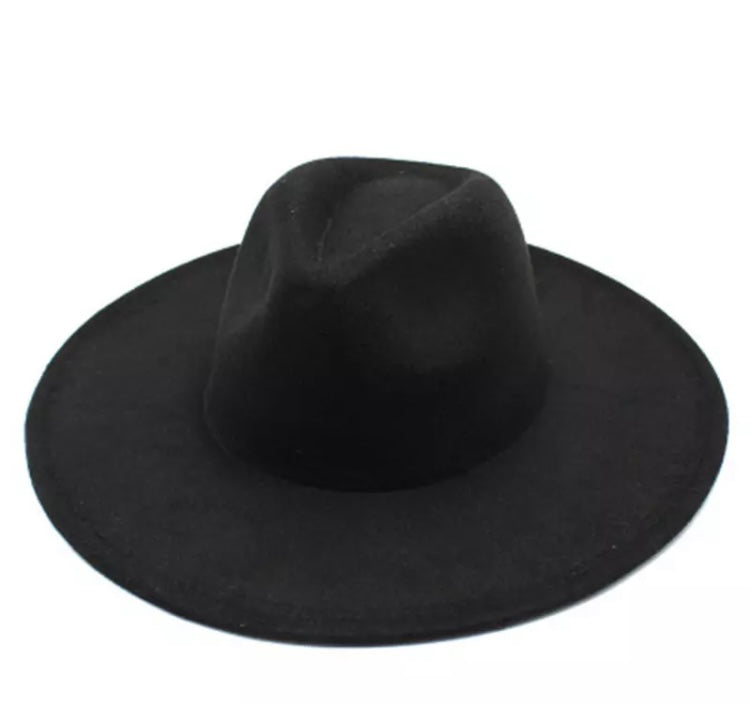 Large Brim Jazz Fedora Hats (Solid Colors)