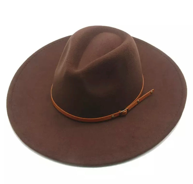 Large Brim Jazz Fedora Hats (Solid Colors)