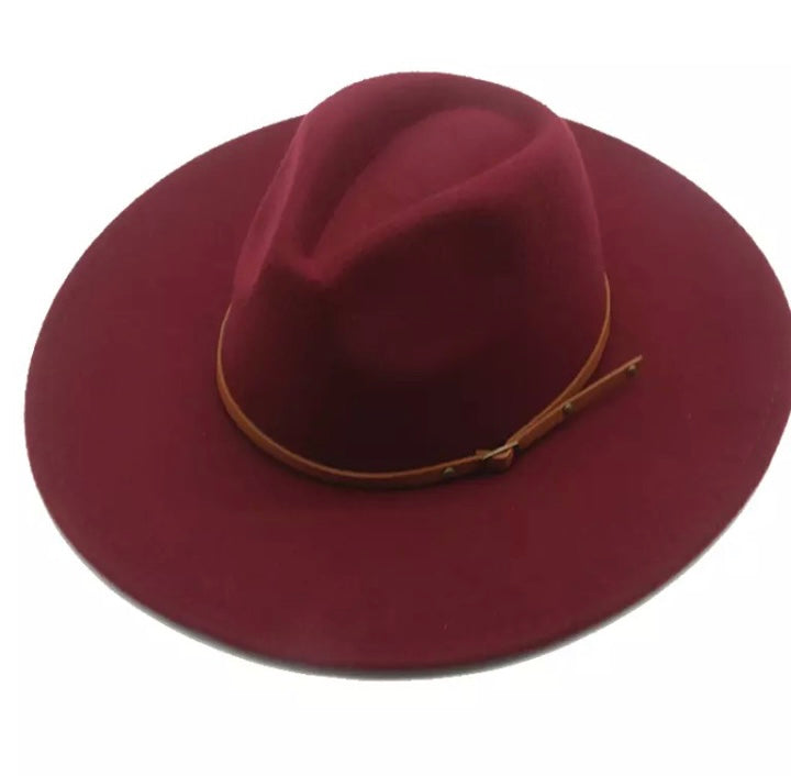 Large Brim Jazz Fedora Hats (Solid Colors)