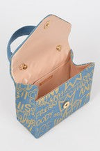 Metallic Graffiti Denim Shoulder/Handbag
