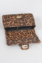 Leopard Faux Leather Shoulder Bag