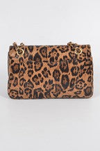 Leopard Faux Leather Shoulder Bag