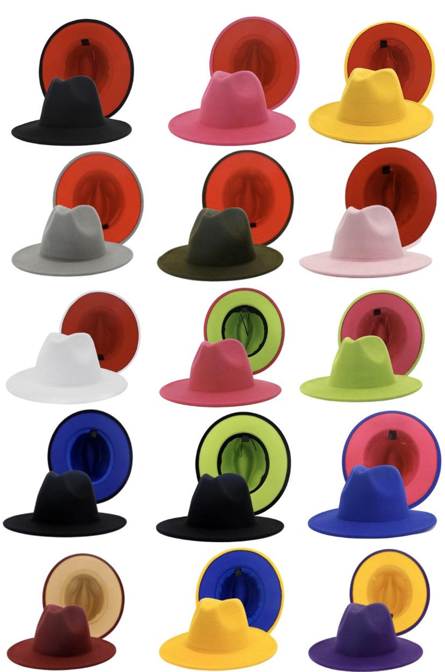 Fedora White with Red Bottom Hat