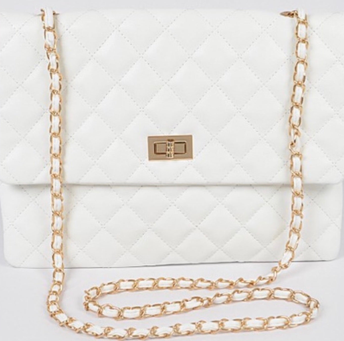 Quilted Faux Leather Clutch