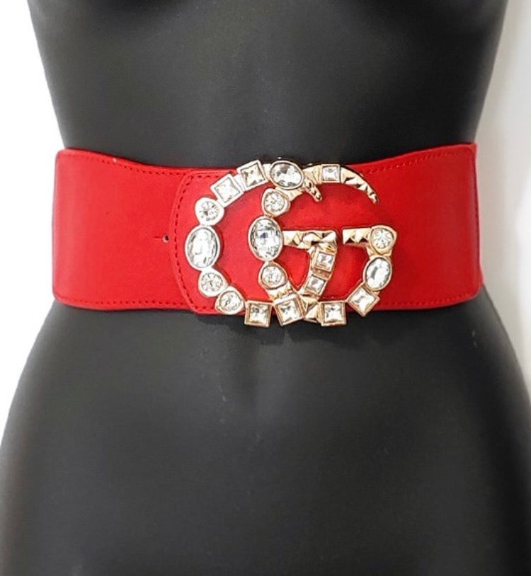 Double “G” Multi Stone Elastic Belt – Sha'Chic Fashion