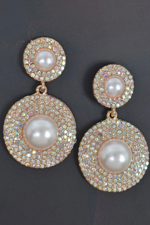 Rhinestone/Pearl Fashion Earrings