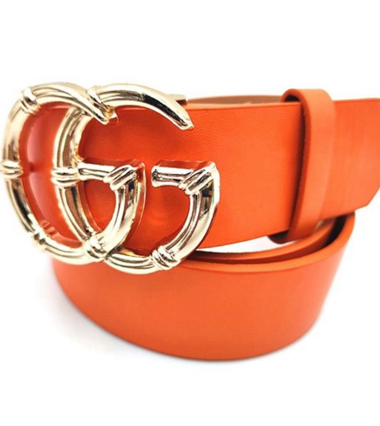 “Bamboo Buckle” Designer Double “G” Belt