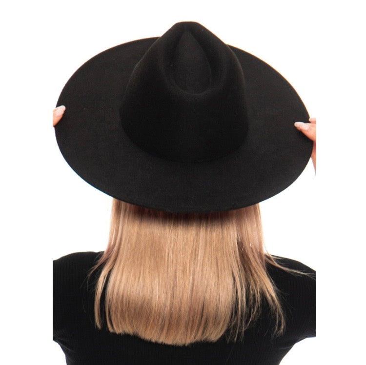 Wide Brim Black/Red Bottom Hat