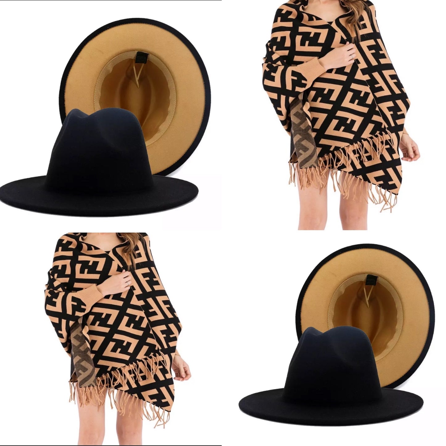 Fedora Black Hat/Tan  Bottom