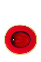 Patchwork Felt Jazz Fedora Green Apple/Red Bottom