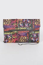 Black Graffiti Envelope Clutch