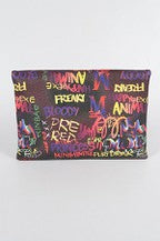 Black Graffiti Envelope Clutch