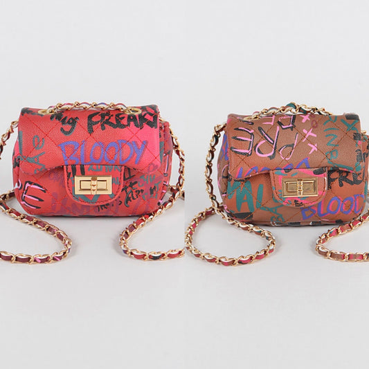 Graffiti Multi Color Mini Clutch