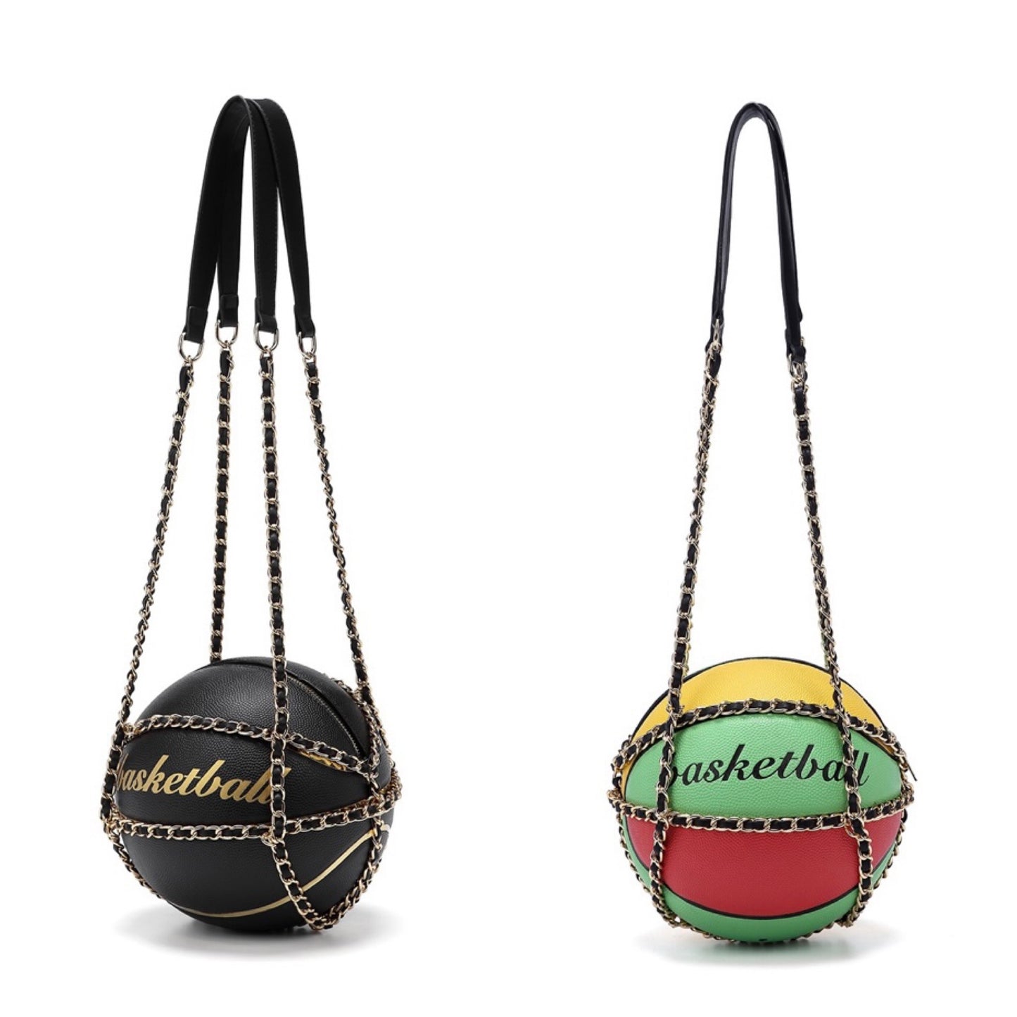 Basketball Shaped Leather Chain Strap