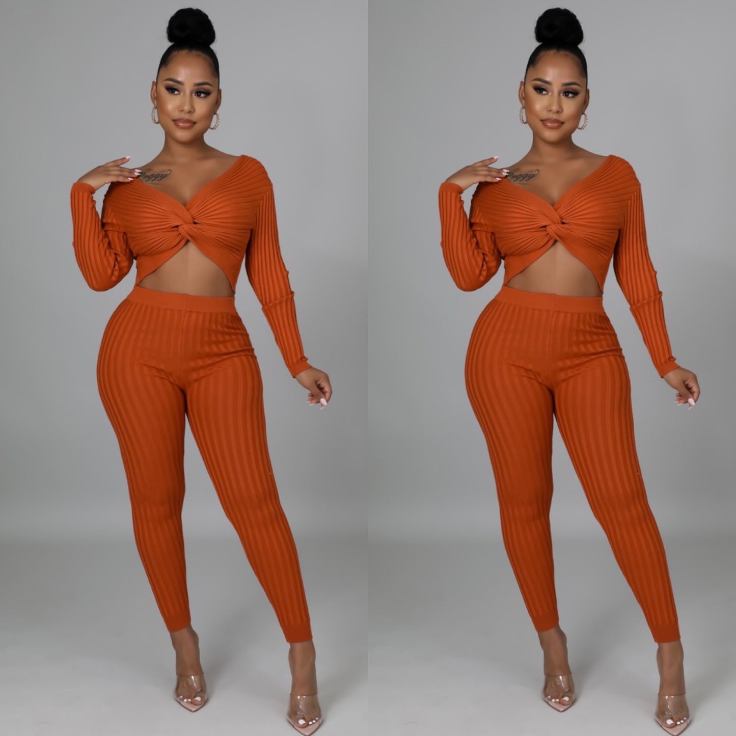 London Two Piece Crop Top Set