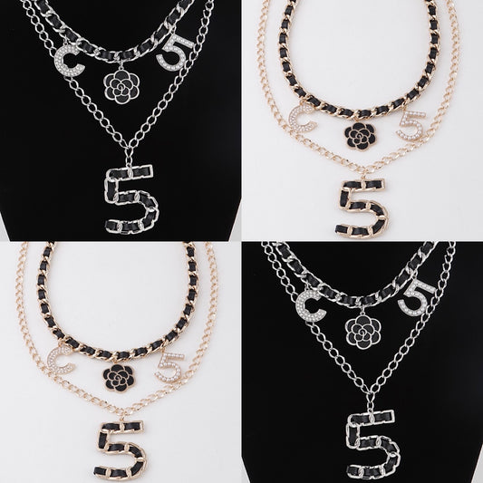 Twisted “C5” Double Chain Necklace