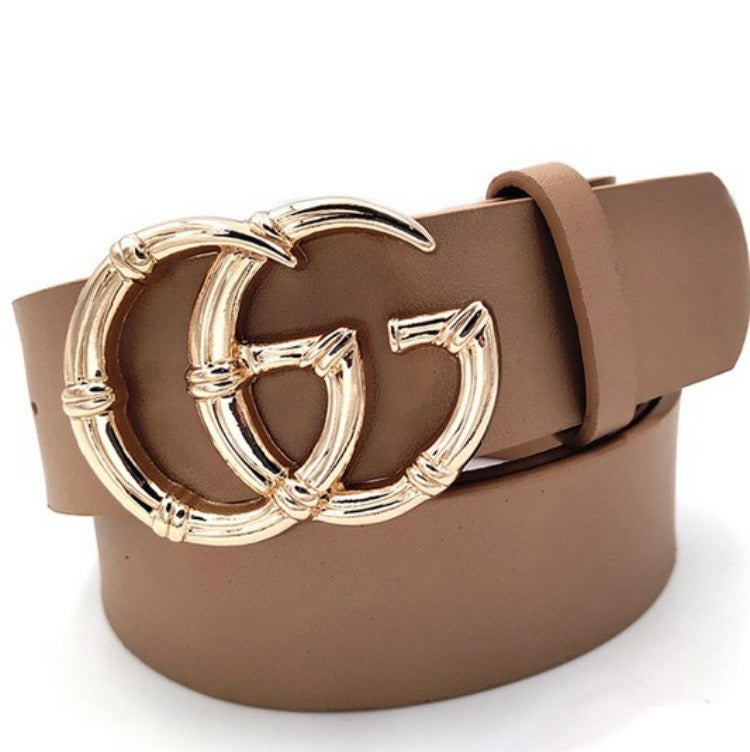 “Bamboo Buckle” Designer Double “G” Belt