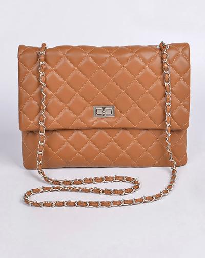 Quilted Faux Leather Clutch