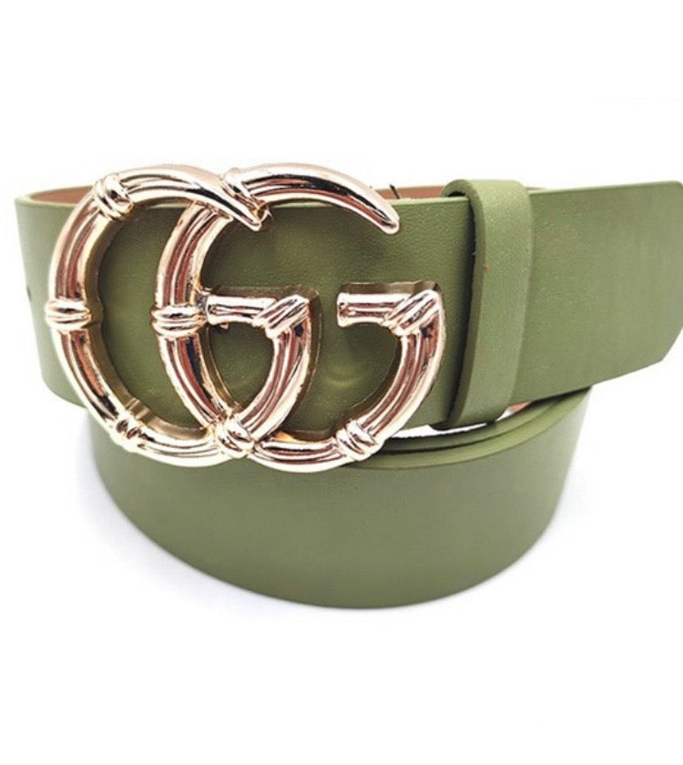 “Bamboo Buckle” Designer Double “G” Belt