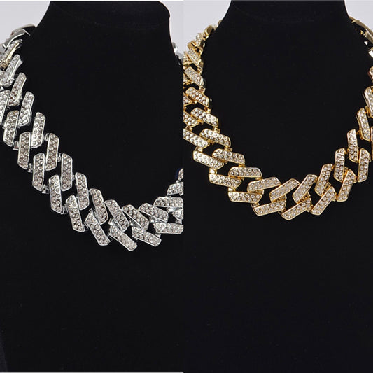 Fashion Rhinestone Chain Necklace With Earrings