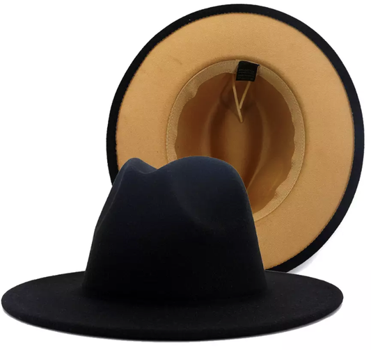 Fedora Black Hat/Tan  Bottom