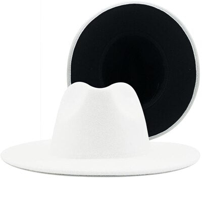 Fedora Black Bottom Hat–White/Blk