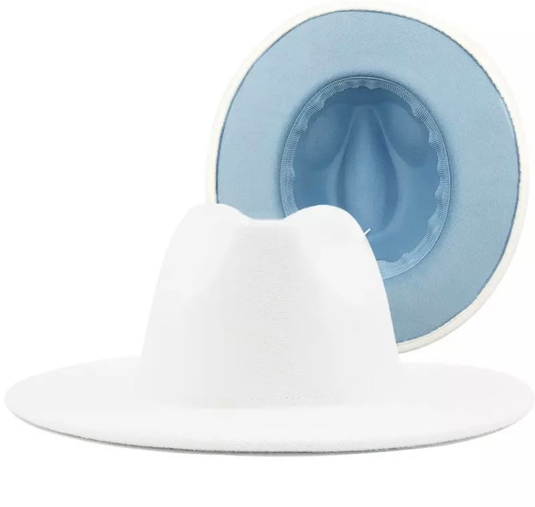 Patchwork Felt Jazz Fedora Blue Bottom Hat