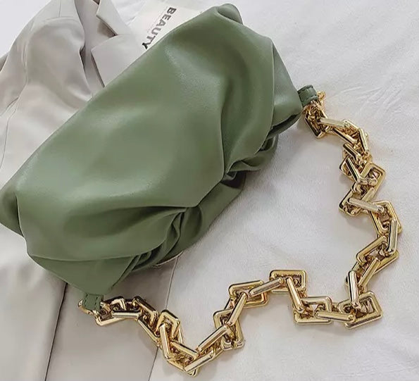 Leather Shoulder/Tote/Clutch Bag