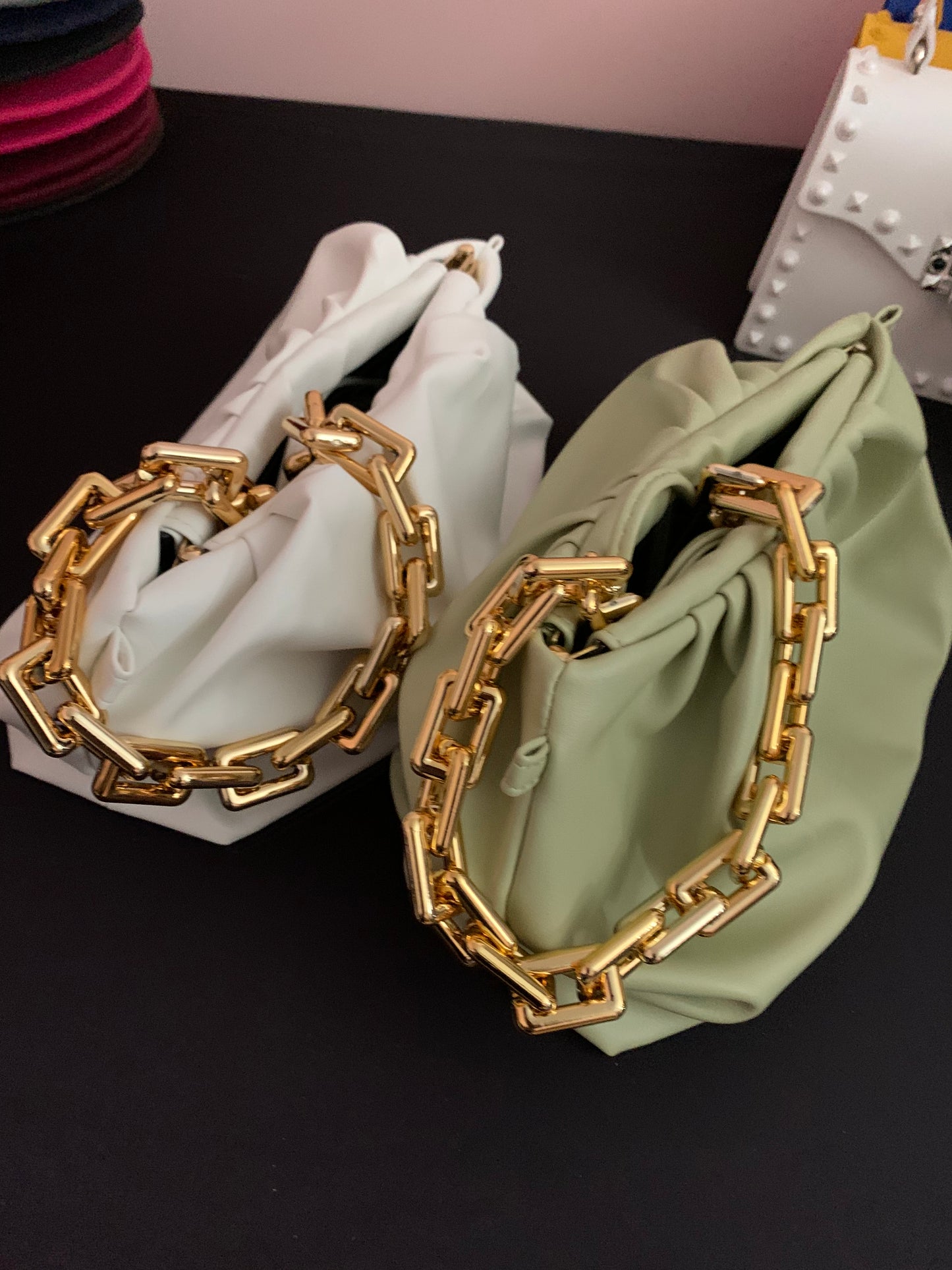 Leather Shoulder/Tote/Clutch Bag