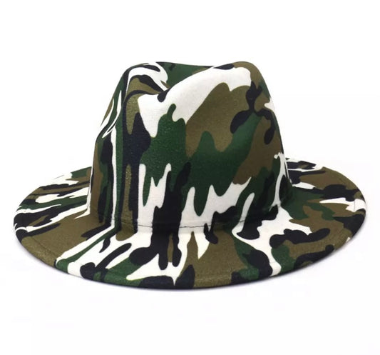 Fedora Camouflage with Black Bottom Hat