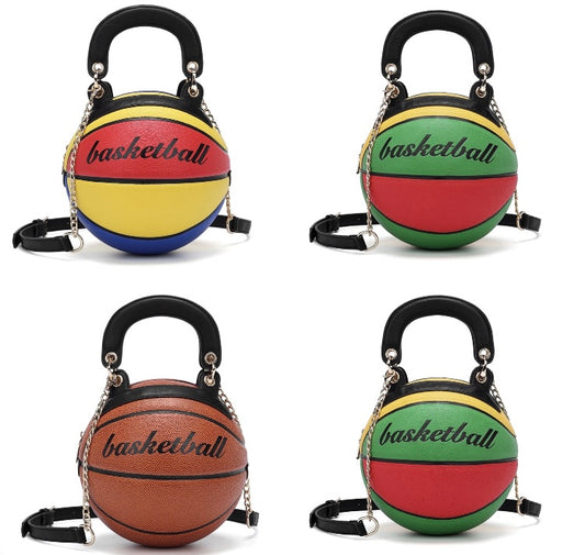 Basketball Shaped Top Handle Crossbody Bag