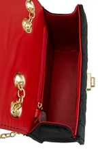 Stitch Quilted Red Lined Handbag - Ivory