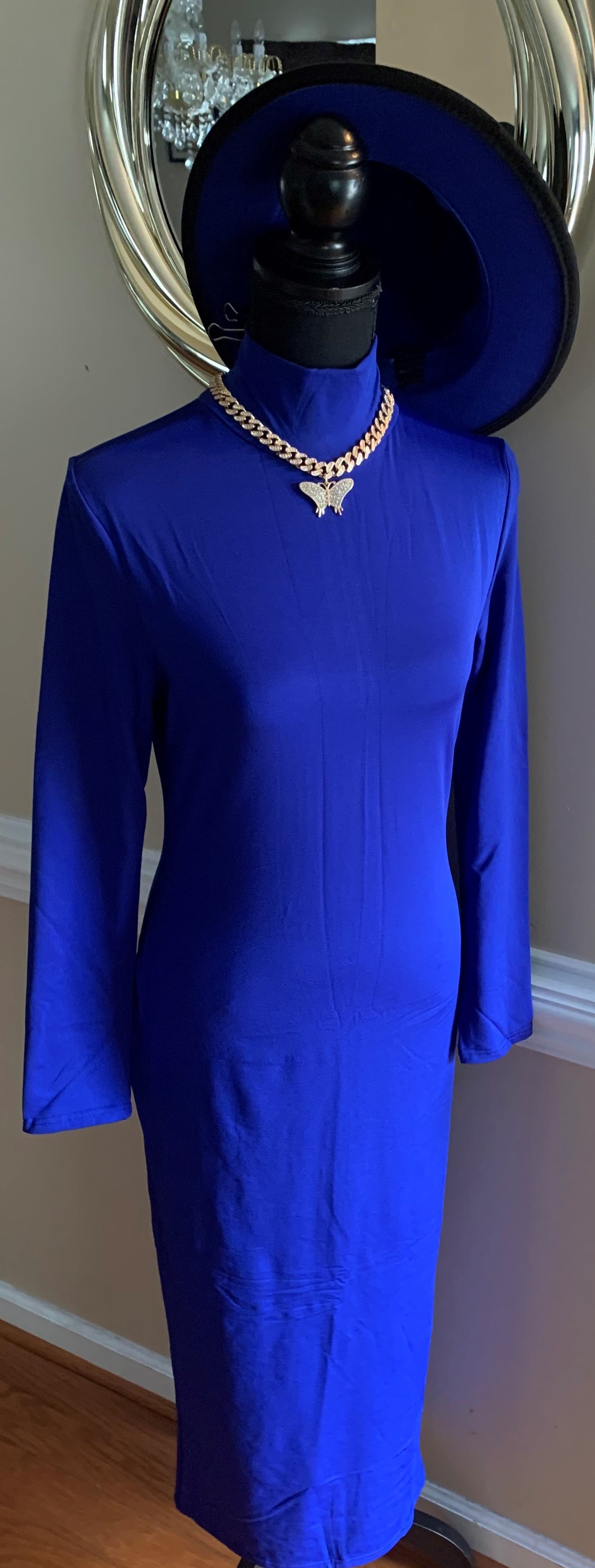 Turtleneck Long Sexy Body-con Dress With Long Sleeve