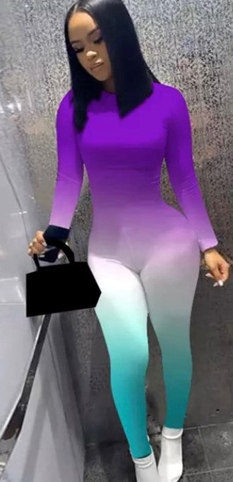 Long Sleeve Sport Bodycon Jumpsuit