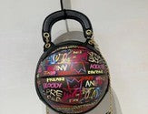Graffiti Basketball Shaped Top Handle Bag
