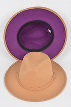 Patchwork Felt Jazz Fedora Purple Bottom Hat