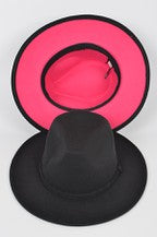 Patchwork Felt Jazz Fedora Fuchsia Bottom Hat