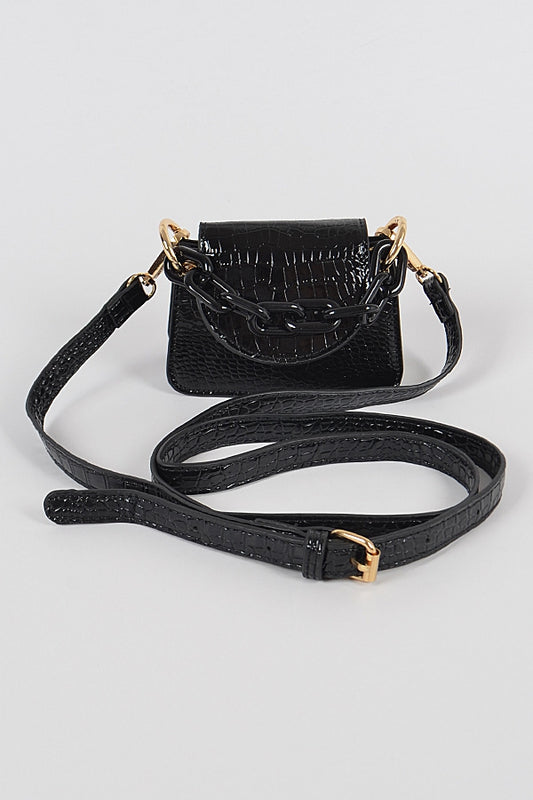 Shiny Mini Bag W/Chain