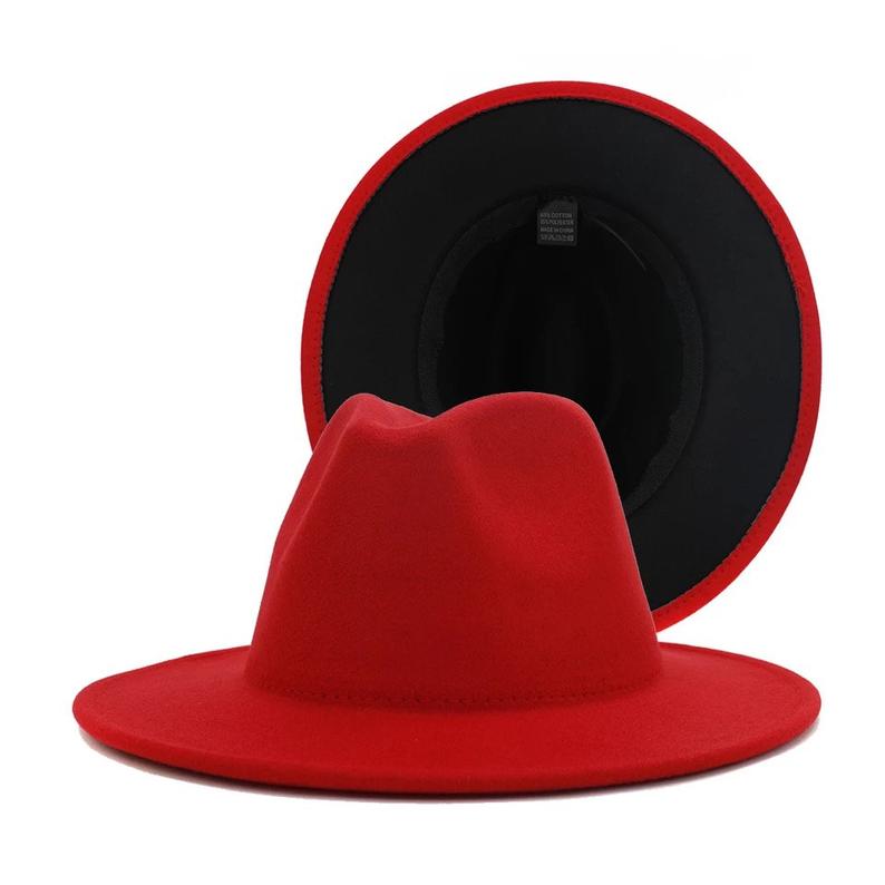 Fedora Red with Black Bottom Hats