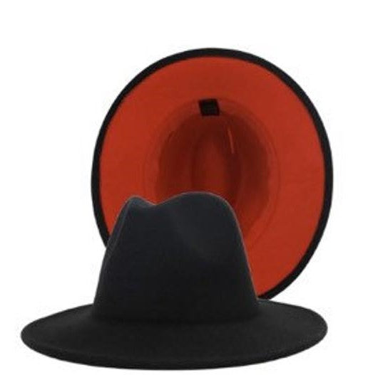 Fedora Black with Red Bottom Hat