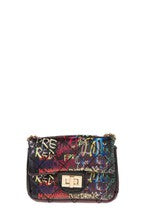 Quilted Graffiti Print Mini Shoulder Bag