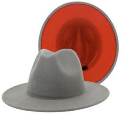 Fedora Gray with Red Bottom Hat