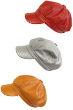 Leather “Newsboy” Hat